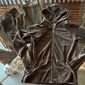 Brown Velour Track Suit